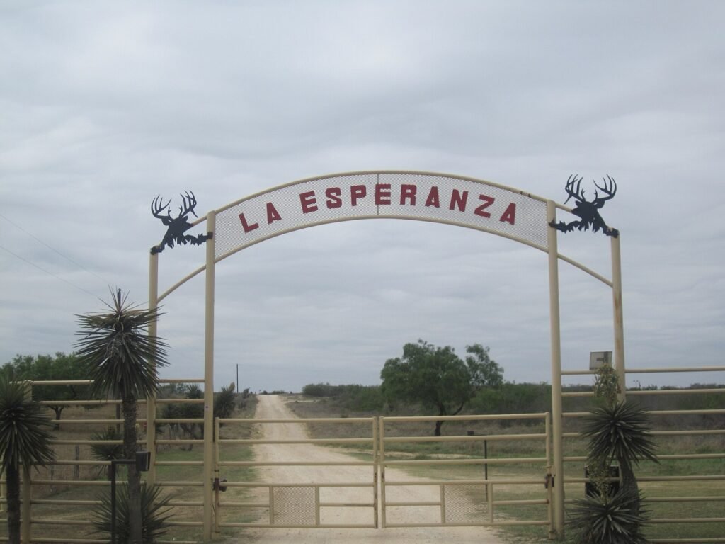 Automatic entrance gate at a Texas ranch