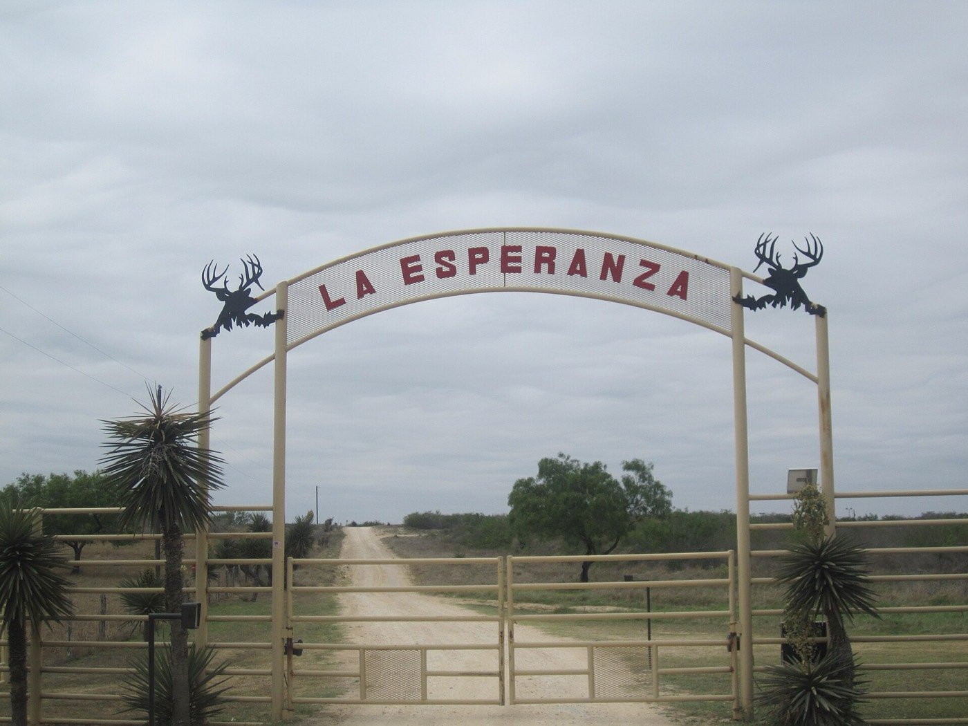 Automatic entrance gate at a Texas ranch